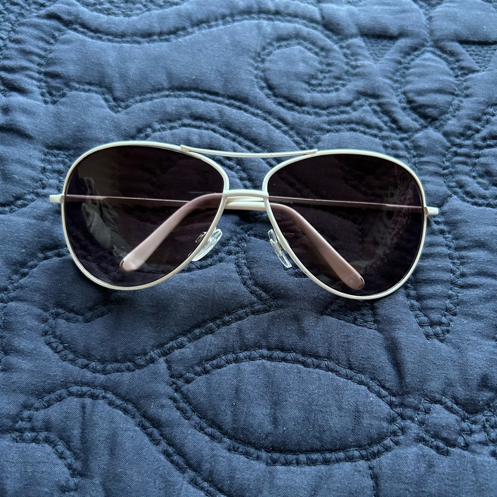 White Metal Rimmed Sunglasses